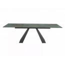 Стол обеденный SIGNAL SALVADORE Ceramic Ossido Verde бирюзовый/черный мат 160-240/90